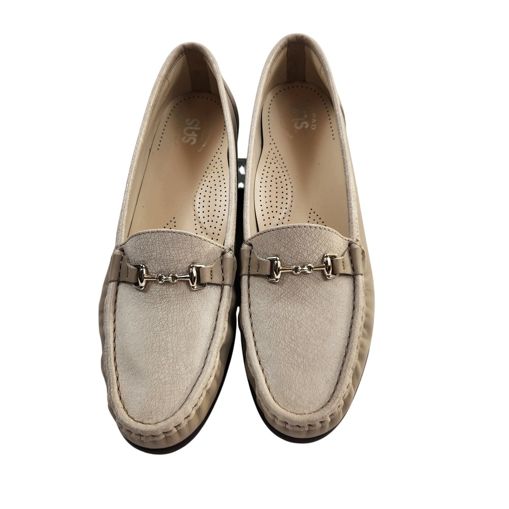 SAS Shoes Tripad Comfort Footbed Loafers Womens Size 12 N Beige Leather Slip On